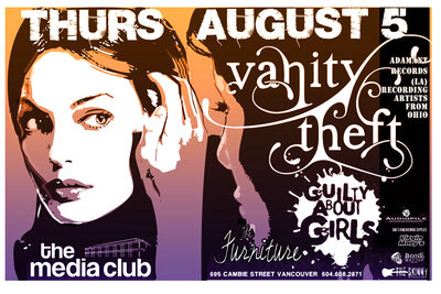 Vanity Theft , Guilty About Girls, The Furniture @ The Media Club Aug 5 2010 - May 14th @ The Media Club