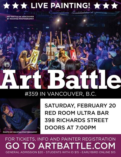 Art Battle 359 - Vancouver @ The Red Room Feb 20 2016 - Jun 23rd @ The Red Room