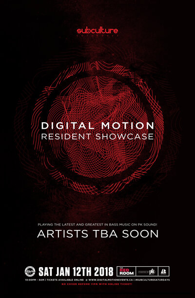 Digital Motion showcase vol4 at SUBculture Saturday's @ The Red Room Jan 12 2019 - Jun 14th @ The Red Room
