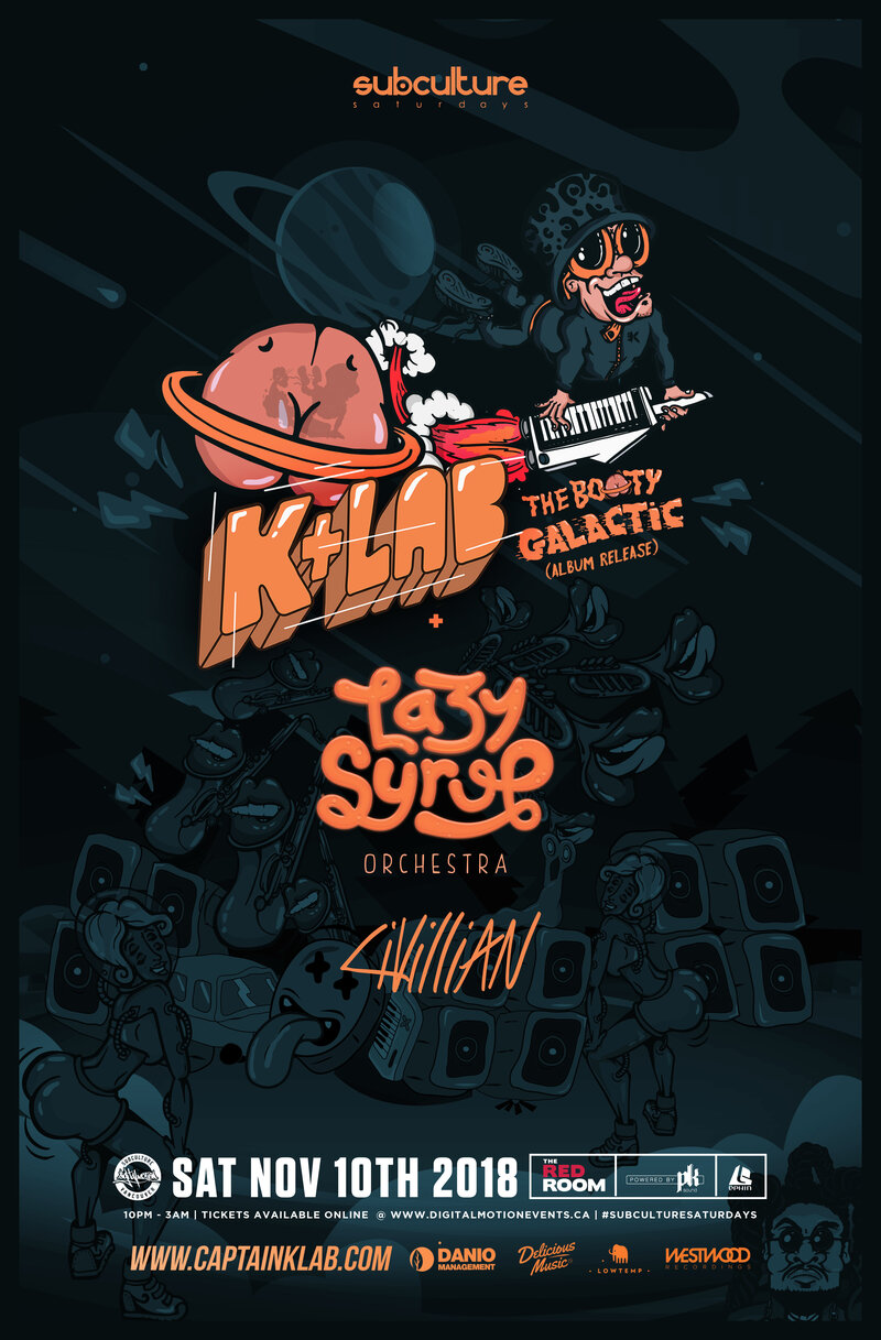 K+LAB (Album Release) w/ Lazy Syrup Orchestra at SUBculture Saturday's @ The Red Room Nov 10 2018 - Jun 14th @ The Red Room