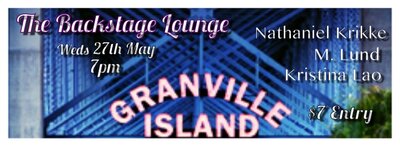 Kristina Lao , , M.Lund @ Backstage Lounge May 27 2015 - May 13th @ Backstage Lounge