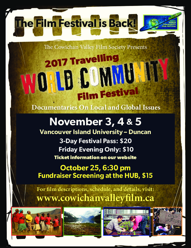 Documentary Film Festival @ Vancouver Island University Cowichan Campus Nov 5 2017 - May 6th @ Vancouver Island University Cowichan Campus
