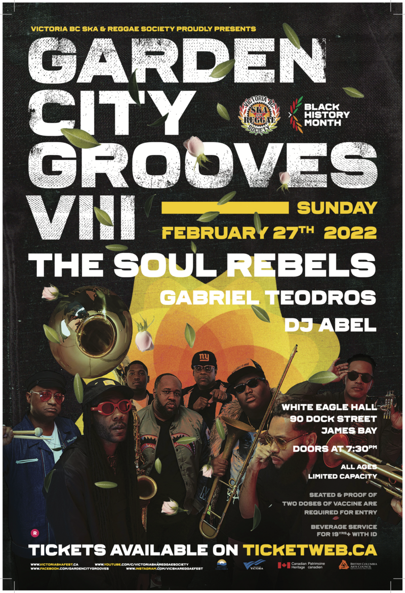 Garden City Grooves Black History Month Celebration & Closing Night w/ The Soul Rebels, Garbiel Teodros & DJ Abel - May 2nd @ White Eagle Polish Hall