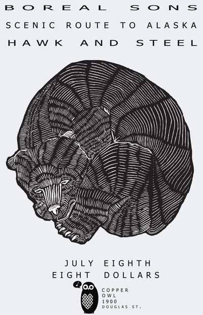 Boreal Suns, Hawk & Steel, Scenic Route to Alaska @ Copper Owl Jul 8 2013 - Jun 13th @ Copper Owl