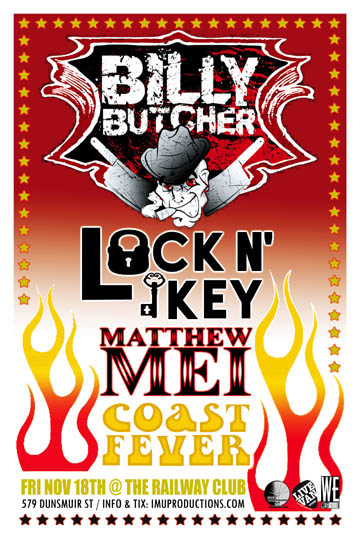 Billy Butcher, LOCK 'N' KEY, Matthew Mei, Coast Fever @ Railway Club Nov 18 2011 - Jun 23rd @ Railway Club