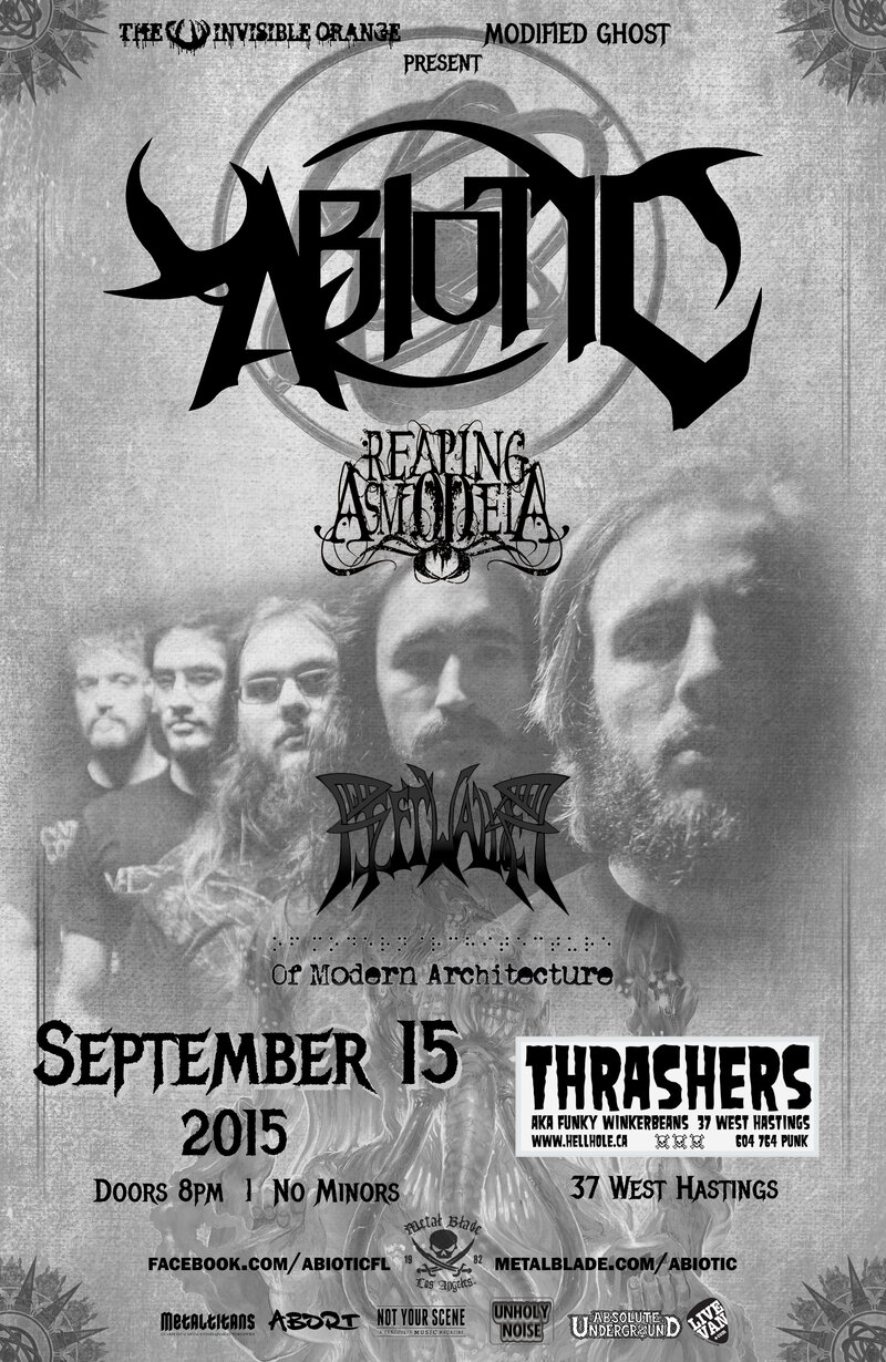 Abiotic, Reaping Asmodea , Riftwalker, Of Modern Architecture @ Funky Winker Beans Sep 15 2015 - Jun 22nd @ Funky Winker Beans