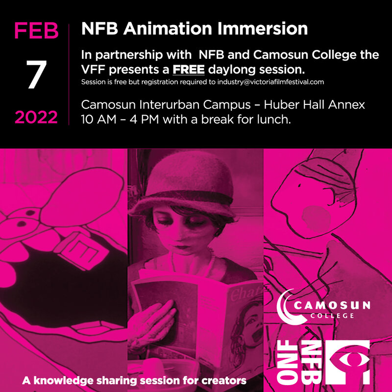 NFB Animation Immersion Workshop @ Camosun Interurban Campus – Huber Hall Annex - Feb 07, 2022