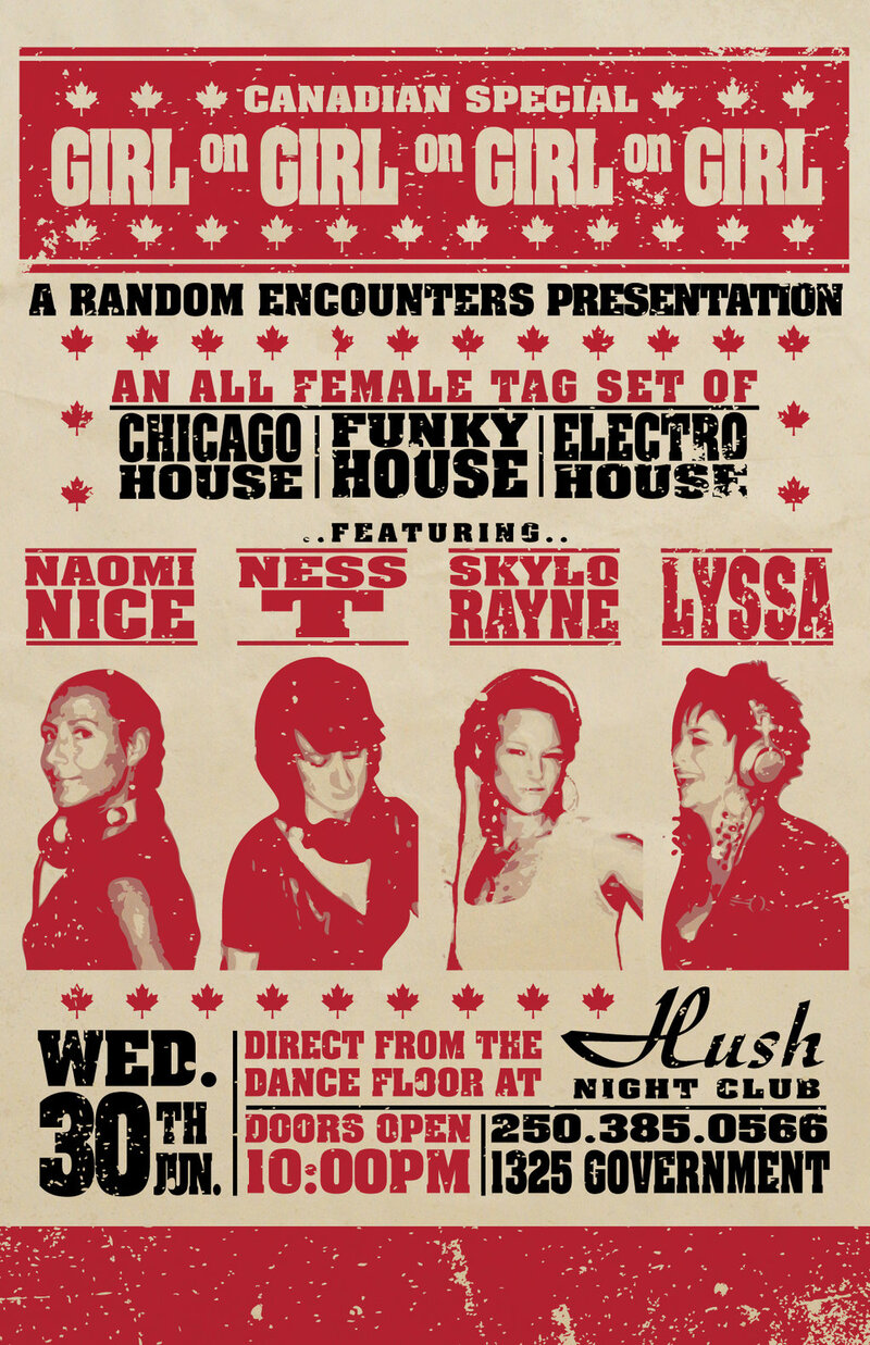 Funky House + Chicago House + Electro House: Naomi Nice, Ness-T, Skylo Rayne, Lyssa @ Hush Jun 30 2010 - Jun 3rd @ Hush
