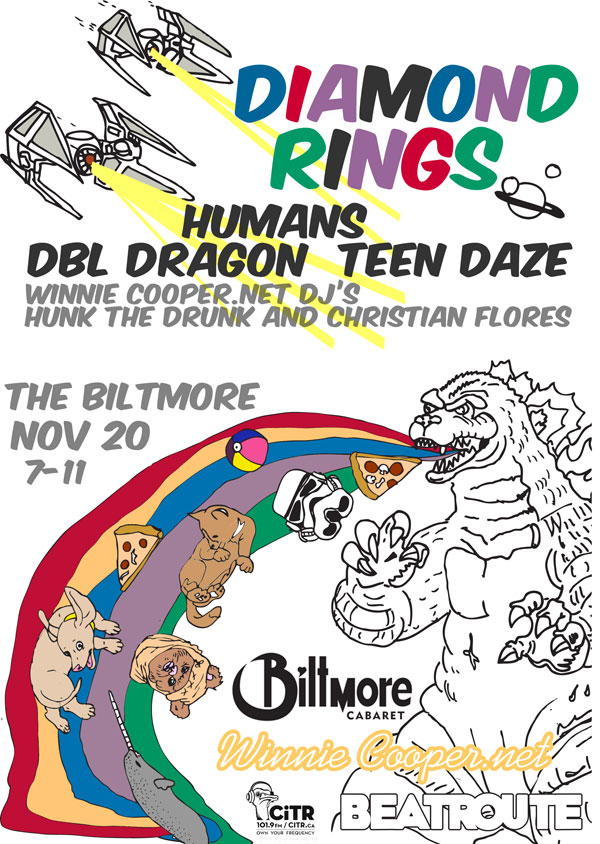 Diamond Rings, Humans, Teen Daze , DBL Dragon @ The Biltmore Cabaret Nov 20 2010 - May 6th @ The Biltmore Cabaret