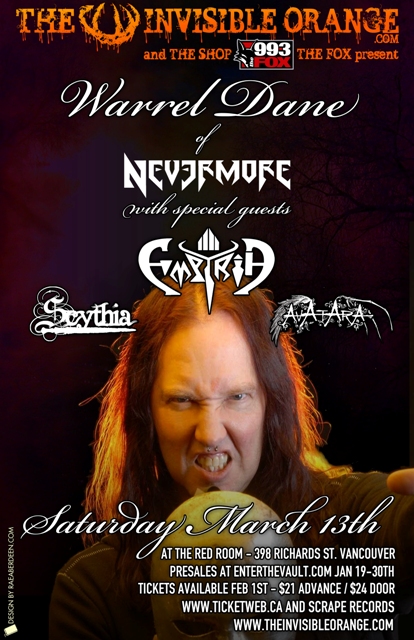 Warrel Dane, Empyria, Scythia, Avatara @ The Red Room Mar 13 2010 - May 6th @ The Red Room