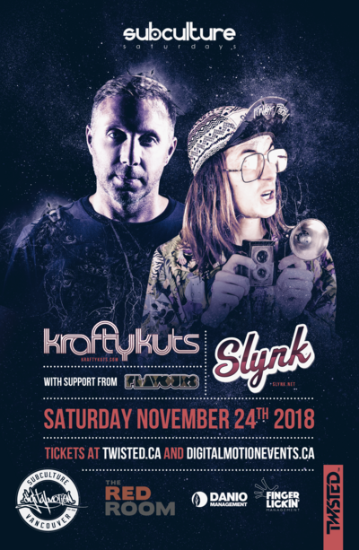 Krafty Kuts & Slynk w/ Flavours at SUBculture Saturday's @ The Red Room - Nov 24, 2018