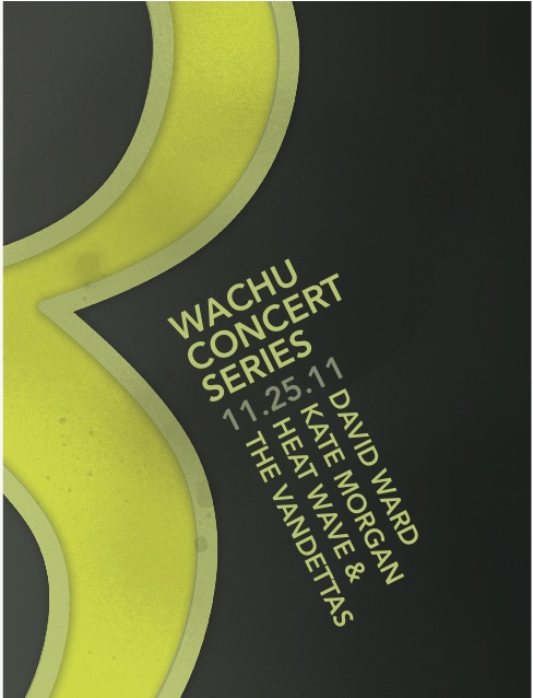 WACHU CONCERT SERIES 8: David Ward, Heatwave & The Vandettas, Kate Morgan @ Backstage Lounge Nov 25 2011 - May 9th @ Backstage Lounge