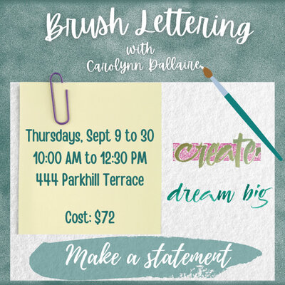 Brush Lettering Classes @ Ladysmith Waterfront Gallery Sep 23 2021 - May 6th @ Ladysmith Waterfront Gallery