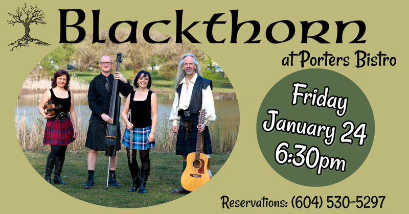 Dinner Show at Porters Bistro: Blackthorn @ Porters Bistro Jan 24 2020 - May 10th @ Porters Bistro