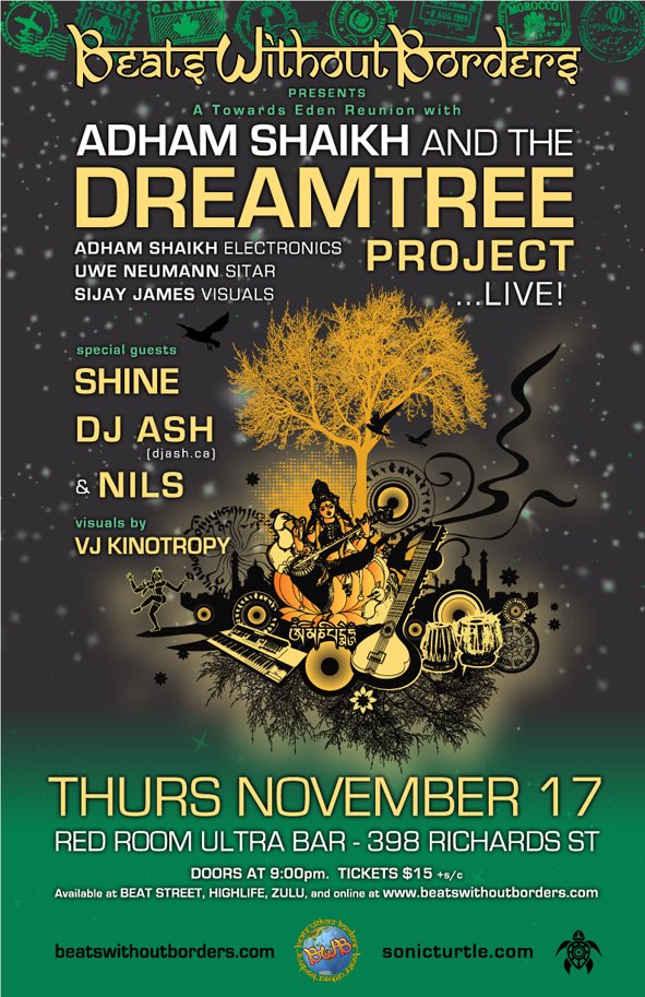 Adham Shaikh's Dream Tree Project, SHINE, DJ Ash, Nils @ The Red Room Nov 17 2011 - May 8th @ The Red Room