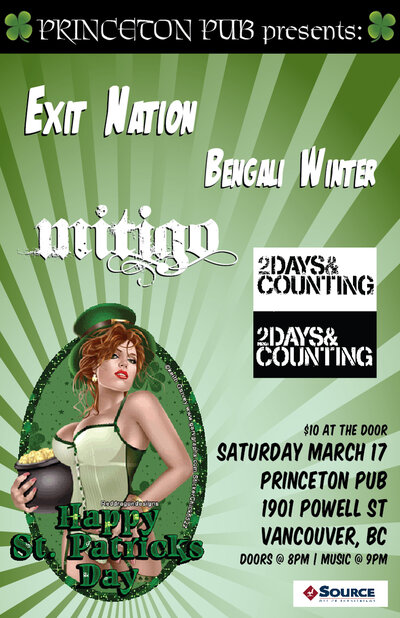 Exit Nation @ Princeton Pub Mar 17 2012 - May 8th @ Princeton Pub