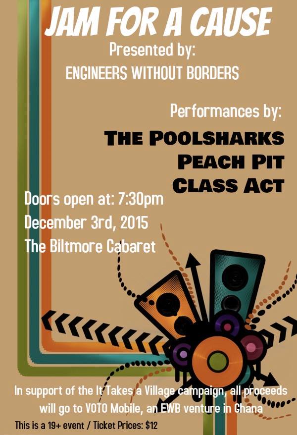 Jam For A Cause: The Poolsharks, Peach Pit, Class Act @ The Biltmore Cabaret Dec 3 2015 - May 10th @ The Biltmore Cabaret
