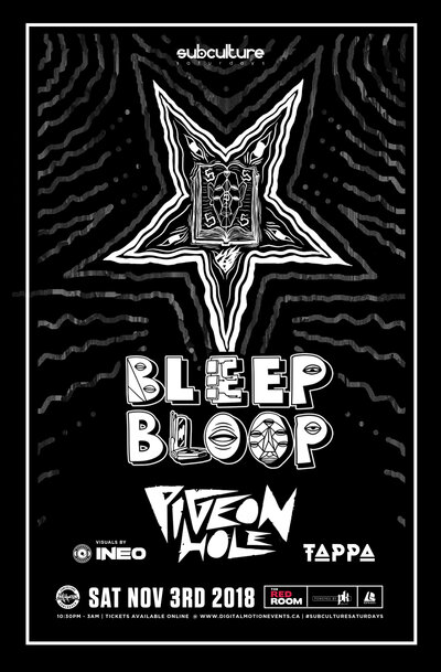 Bleep Bloop w/ Pigeon Hole & Tappa @ The Red Room Nov 3 2018 - Jun 14th @ The Red Room