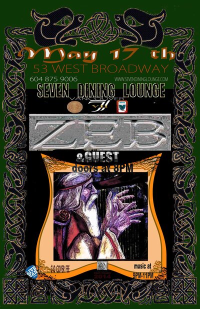 food / drinks & music: Zeb Pigott-Duggan @ Seven Dining Lounge May 17 2014 - May 13th @ Seven Dining Lounge