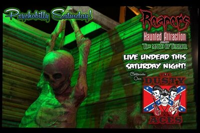 Halloween Bash: The Dusty Aces @ The Reapers Haunted Attractions Oct 25 2014 - May 16th @ The Reapers Haunted Attractions