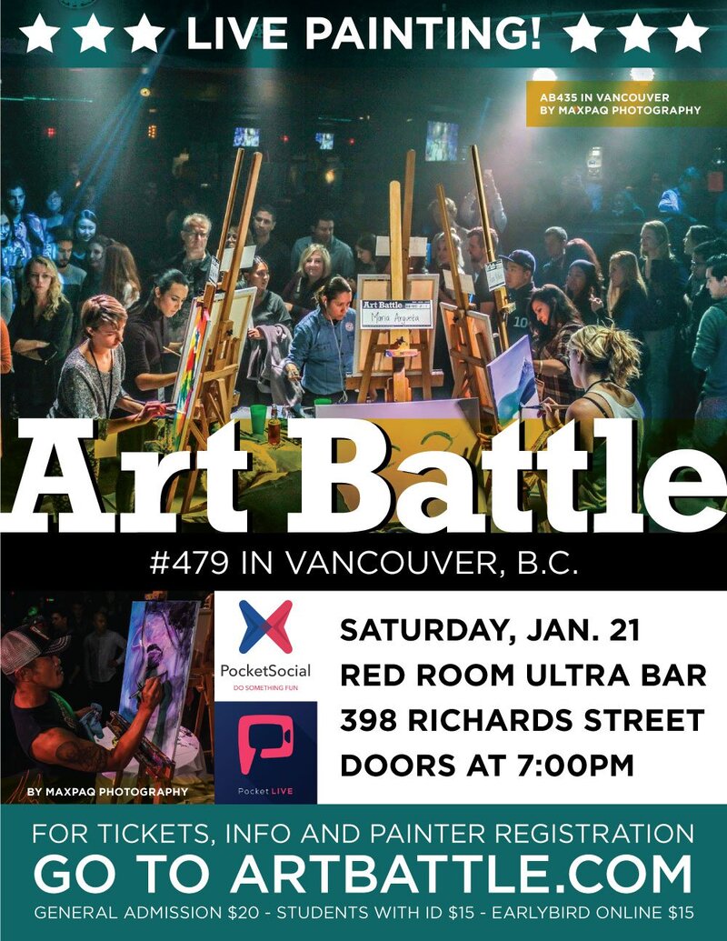 Art Battle 479 @ The Red Room Jan 21 2017 - Jun 24th @ The Red Room