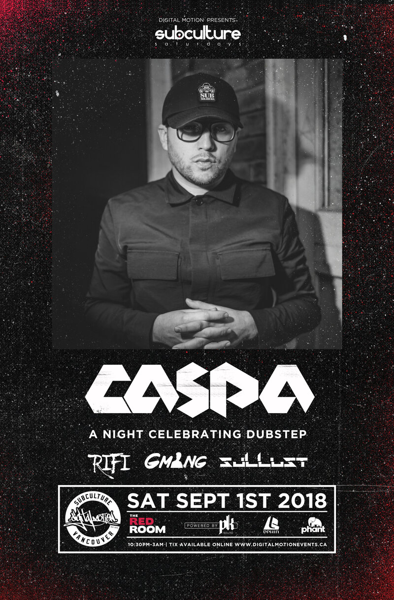 CASPA at SUBculture Saturday's @ The Red Room Sep 1 2018 - Jun 18th @ The Red Room