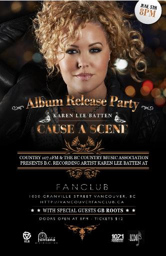 CD RELEASE: Karen Lee Baten @ Vancouver FanClub Jun 5 2014 - Jun 15th @ Vancouver FanClub