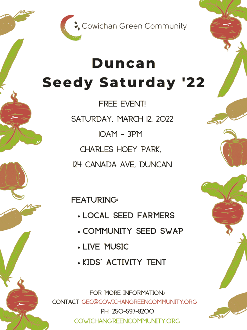 Duncan Seedy Saturday 2022: Beverley McKeen, Malakai Robson, Cowichan Grass Roots Orchestra @ Charles Hoey Memorial Park - Buckerfields Stage Mar 12 2022 - May 6th @ Charles Hoey Memorial Park - Buckerfields Stage