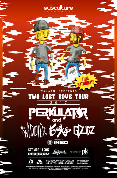 SUBculture Saturdays: Perkulat0r, The Widdler, Esseks @ The Red Room Mar 11 2017 - Jun 23rd @ The Red Room