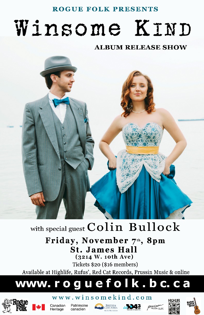 Winsome Kind, Colin Bullock @ St. James Community Hall Nov 7 2014 - Jun 25th @ St. James Community Hall