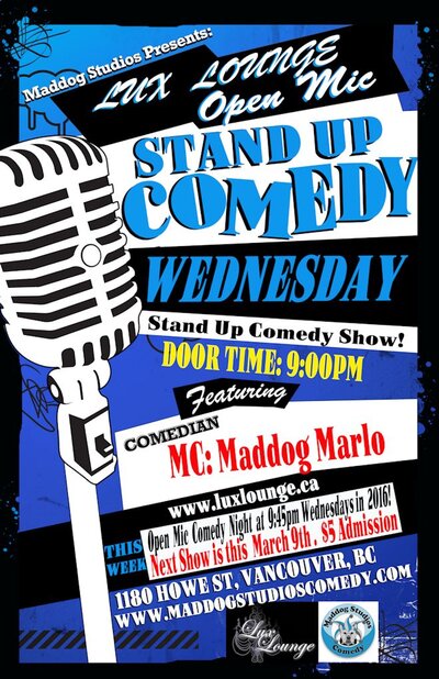 STAND UP COMEDY OPEN: Marlo Franson, Nic Roy @ The Lux Lounge Mar 9 2016 - May 7th @ The Lux Lounge