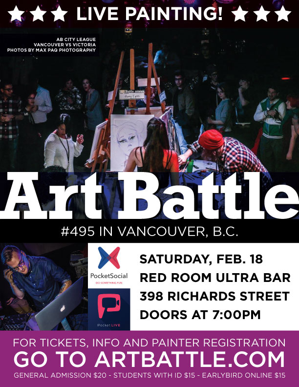 ART BATTLE 495 - VANCOUVER @ The Red Room Feb 18 2017 - Jun 24th @ The Red Room