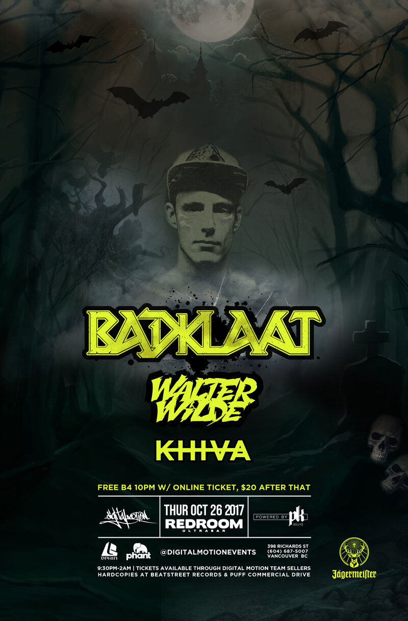 Badklaat w/ Walter Wilde & Khiva @ The Red Room Oct 26 2017 - Jun 24th @ The Red Room