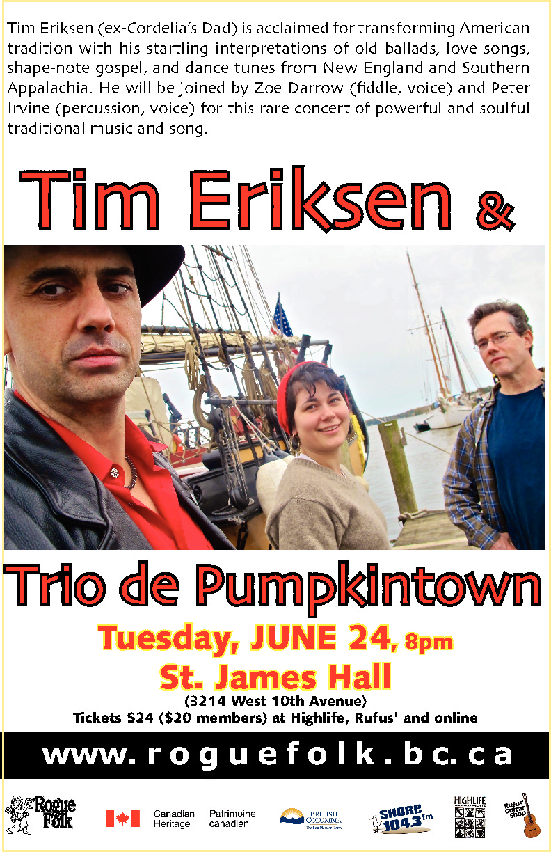 Tim Eriksen, The Trio de Pumpkintown @ St. James Community Hall - Jun 24, 2014
