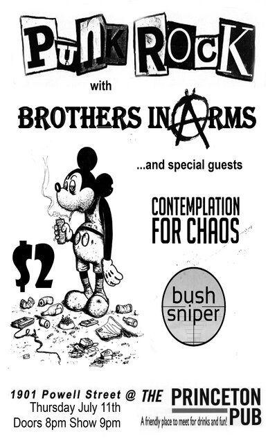 Brothers in Arms, Contemplation for Chaos @ Princeton Pub Jul 11 2013 - May 7th @ Princeton Pub