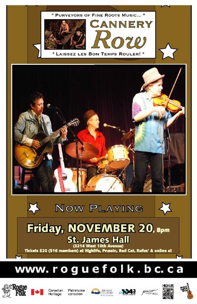 Cannery Row @ St. James Community Hall Nov 20 2015 - Jun 23rd @ St. James Community Hall