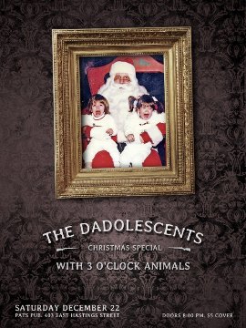 The Dadolescents, 3 O'Clock Animals  @ Pat's Pub Dec 22 2012 - Jun 15th @ Pat's Pub