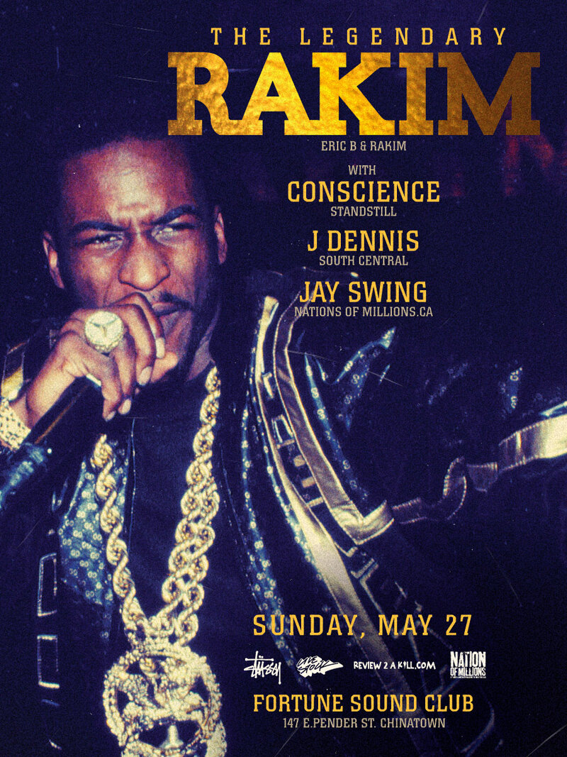 Rakim, Conscience, J Dennis, Jay Swing @ Fortune Sound Club Jun 26 2012 - Jun 27th @ Fortune Sound Club