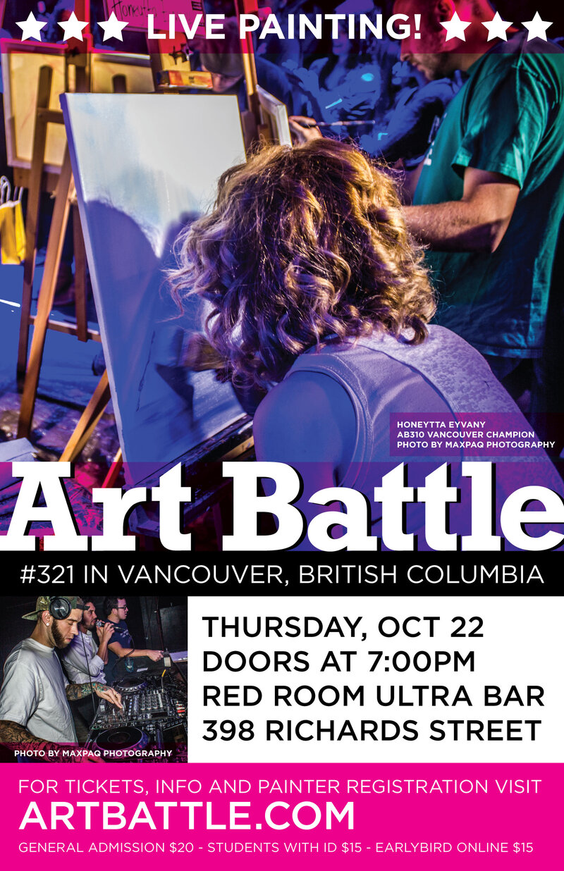 Art Battle 321 - Vancouver: Art Battle 321 - Vancouver @ The Red Room Oct 22 2015 - Jun 22nd @ The Red Room