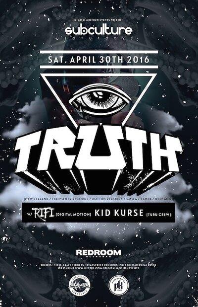 Truth at #SUBculturesaturdays @ The Red Room Apr 30 2016 - Jun 23rd @ The Red Room