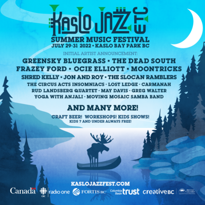 Jon and Roy, Ocie Elliott, The Dead South, Greensky Bluegrass, Carmanah @ Kaslo Jazz Etc Festival Jul 30 2022 - May 6th @ Kaslo Jazz Etc Festival
