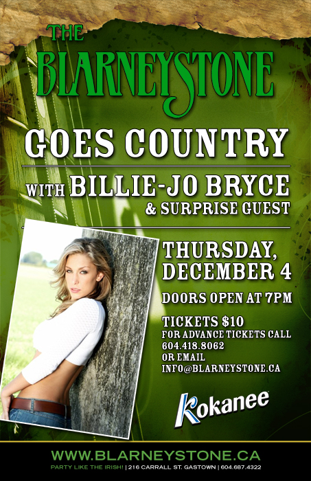 Billie Jo Bryce @ Blarney Stone Dec 4 2008 - Jun 5th @ Blarney Stone