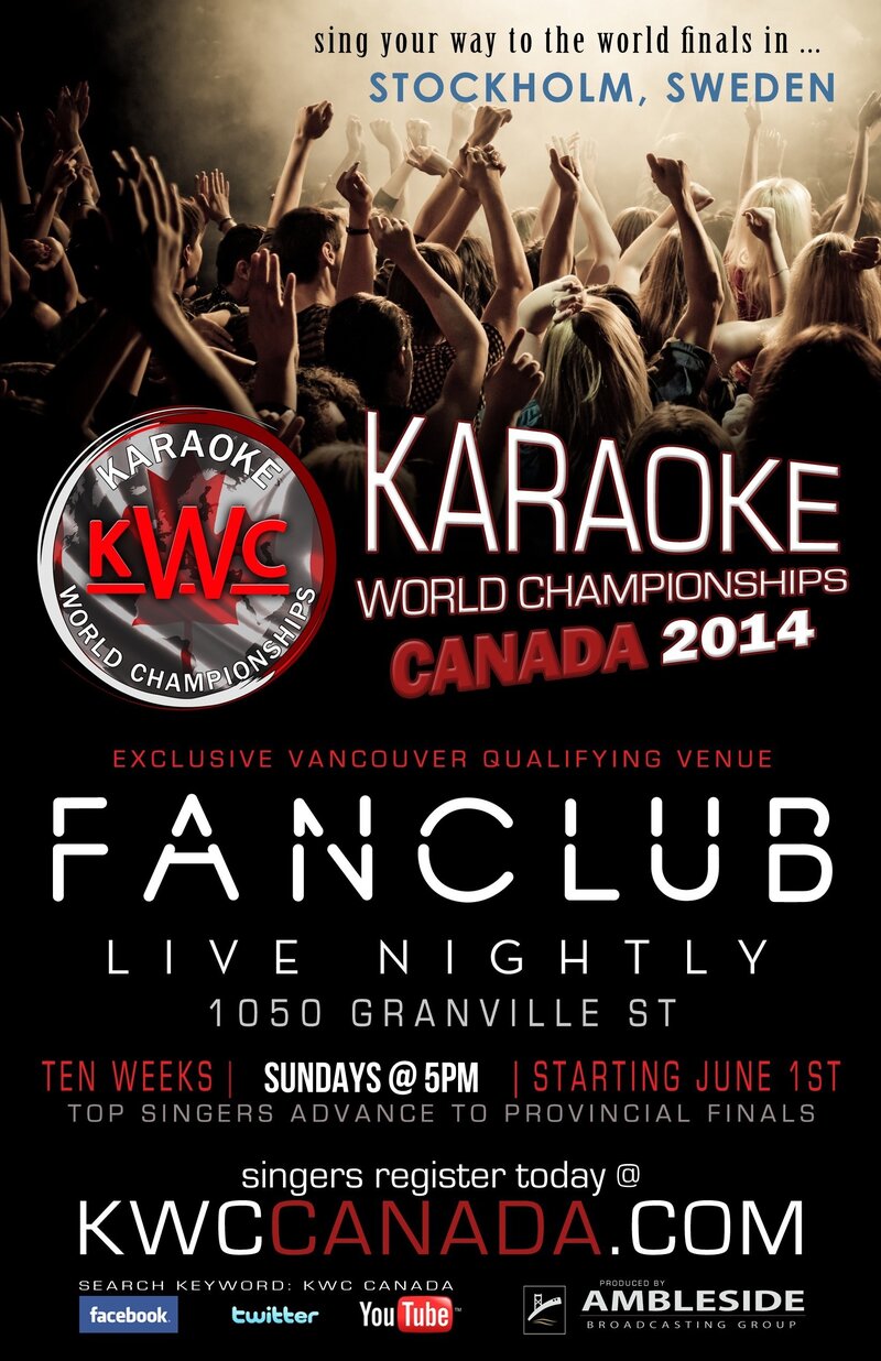 Women's Semi Finals: Karaoke World Championships @ Vancouver FanClub Sep 14 2014 - Jun 11th @ Vancouver FanClub