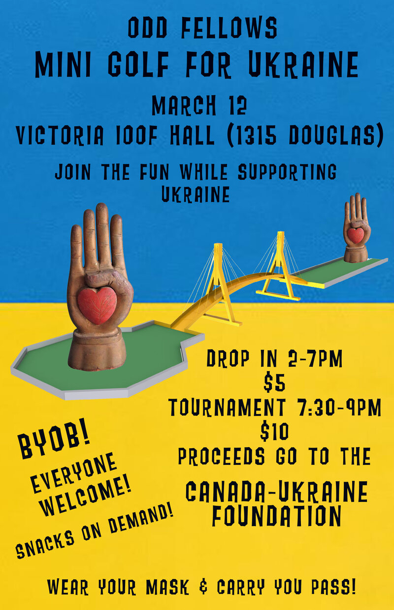 Odd Fellow Mini Golf For Ukraine - Jun 11th @ 1315 Douglas st
