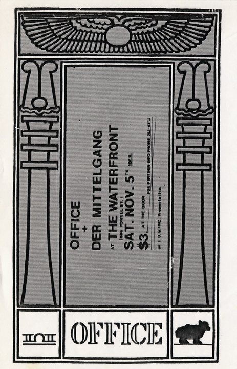OFFICE, Der Mittelgang @ The Waterfront Nov 5 1983 - May 8th @ The Waterfront