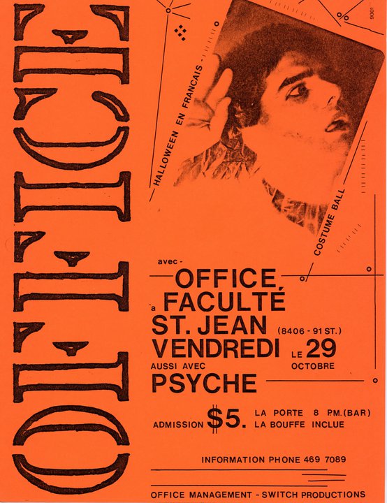 Halloween en Francais - Costume Ball avec OFFICE & Psyche: OFFICE, Psyche @ Faculte St. Jean - Oct 29, 1982