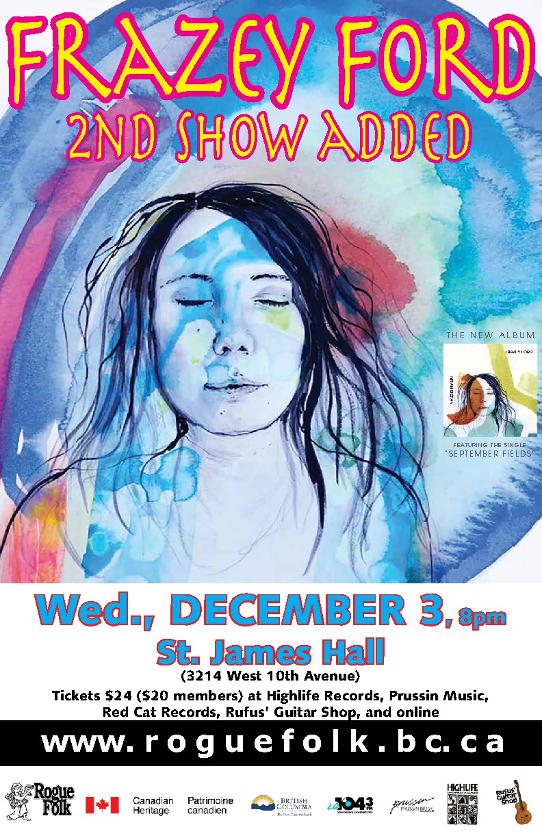 Frazey Ford @ St. James Community Hall Dec 3 2014 - May 13th @ St. James Community Hall