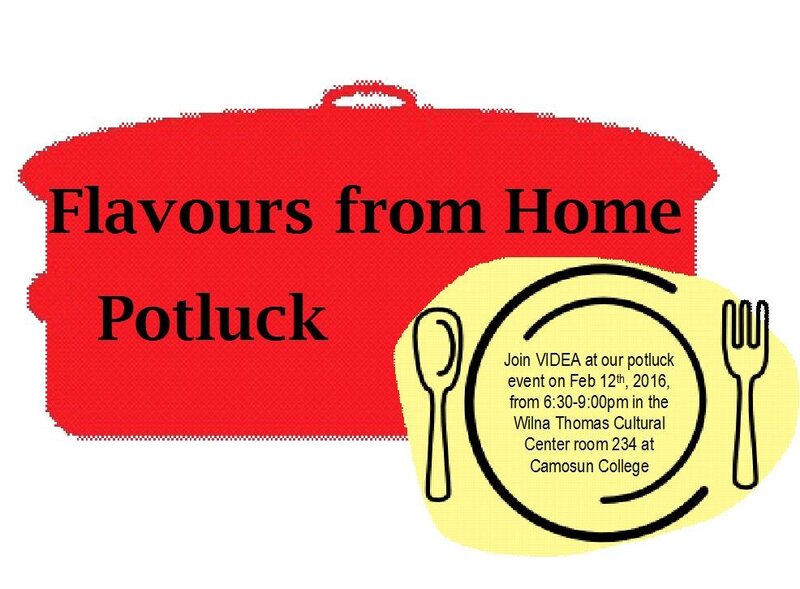Flavours from home potluck: Victoria international development association  @ Wilna Thomas Cultural Centre, Road at the Lansdowne Camosun Feb 12 2016 - Jun 7th @ Wilna Thomas Cultural Centre, Road at the Lansdowne Camosun