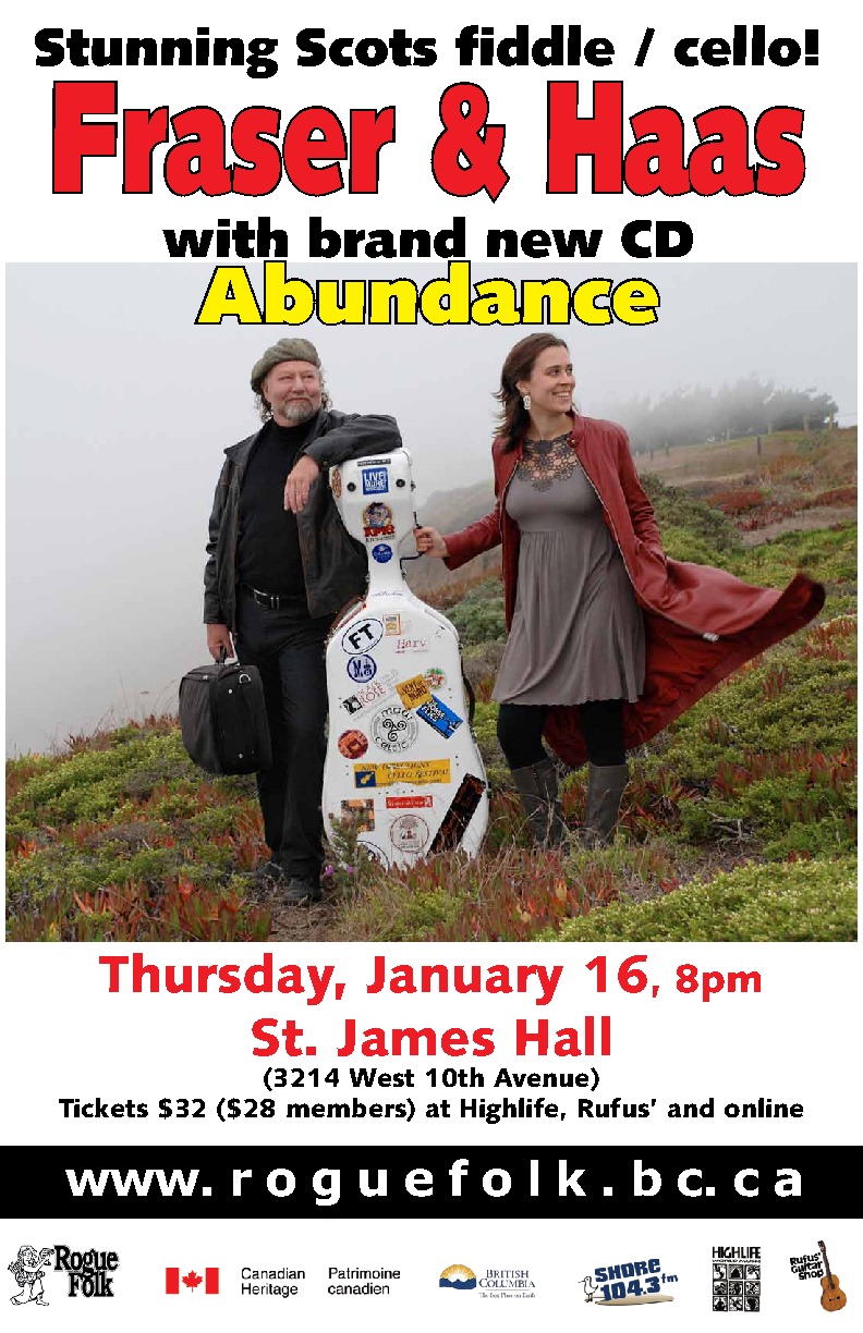 Alasdair Fraser, Natalie Haas @ St. James Community Hall Jan 16 2014 - Jun 26th @ St. James Community Hall