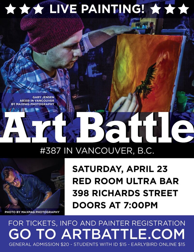 Art Battle 387 @ The Red Room Apr 23 2016 - Jun 23rd @ The Red Room